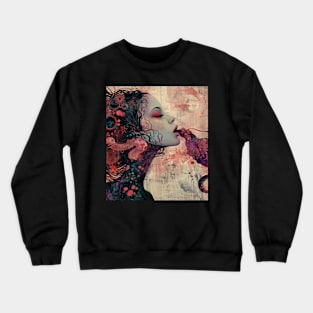 Asian Octopus Monster Woman Painting Crewneck Sweatshirt